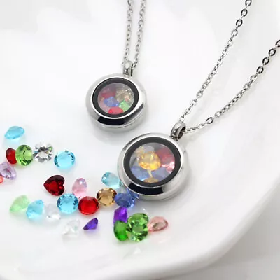 Mixed Size Floating Glass Locket Stainless Steel Round Pendant Living Memory  • $0.99