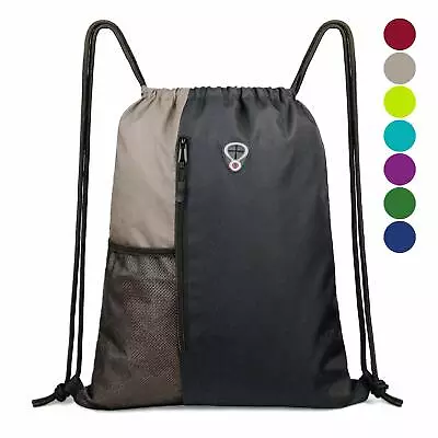 Sports Gym Bag Backpack Sack Pack Drawstring Swim Shoe Women Men Large Polyester • $22.25