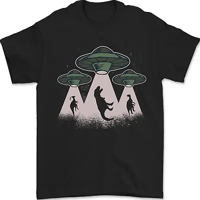 Dinosaur Abduction Funny Alien T-Rex UFO Mens T-Shirt 100% Cotton • £8.49