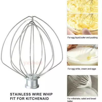 Stainless Steel 6 Wire Whip 4.5 QT Fit For Kitchen Aid Stand Mixer K45WW Parts • $12.25