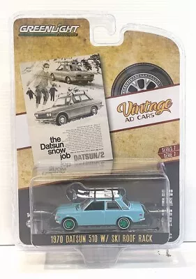 Greenlight **chase Ed** 1970 Datsun 510 W/ Ski Rack Vintage Ad Cars Series 1/64 • $18