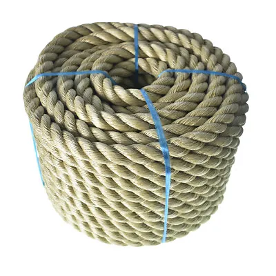 3 Strand 50-100ft  Poly Manila Rope Dock Cordage Farm Fitness Nautical Crafts • $40.75