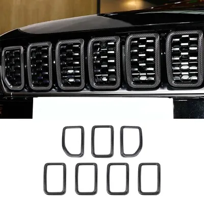 Carbon Fiber Front Bumper Grille Grill Cover Trims For Jeep Grand Cherokee 2021+ • $72.59