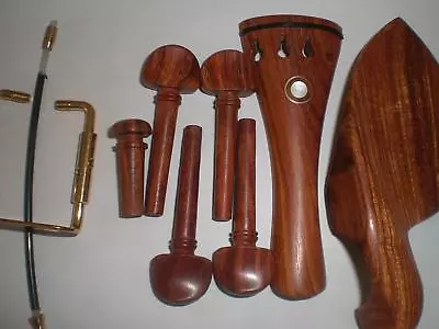 1 Set ROSEWOOD Violin Fitting With Nylon Tail Gut And Violin Chin Rest Screw 3/4 • $17.99