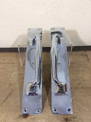 £49.99 • Buy PAIR OF ART DECO CHROME DOOR PULL HANDLES 1930s/40s