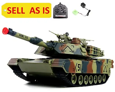 SELL AS IS Abrams M1A2 USA Battle Tank Airsoft 16  RC Camo Military Vehicle Used • $12.98