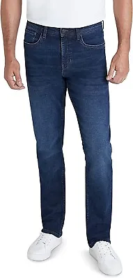 IZOD Men's Comfort Stretch Straight Leg Relaxed Fit Jeans 30-42 Soft Blue/Cany • $16