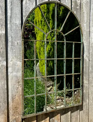 £65 • Buy 77cm Rustic Large Garden Arched Mirror Gothic Metal Frame Wall Outdoor Indoor 