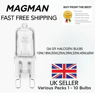 G4 G9 Halogen Bulb Capsule 10W 18W 20W 25W 28W 33W 40W 60W Lamp Light  220v 12v • £35.99