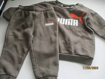 Baby Boys Puma Tracksuit / Jogsuit 9 To 12 Months Vgc • £1.50