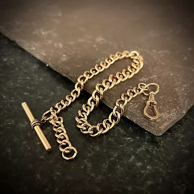 Antique 18ct Rose Rolled Gold Graduating Albert Pocket Watch Chain C1890’s • £125