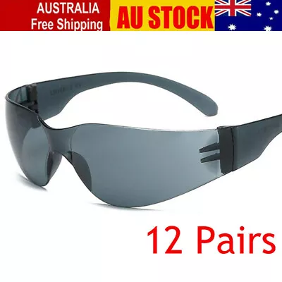 10 PairsWork Safety Glasses Eye Protect GoggleTinted Hammer Smoke Lens Bulk WP • $19.10