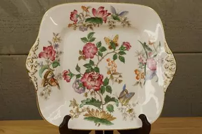 $101.09 • Buy Retired Wedgwood English China CHARNWOOD Square Cake Plate Floral Butterflies