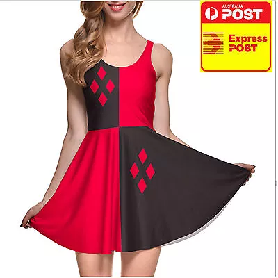 SUICIDE SQUAD Harley Quinn Dress Halloween Costume Partywear 6 8 10 12 • $20.97