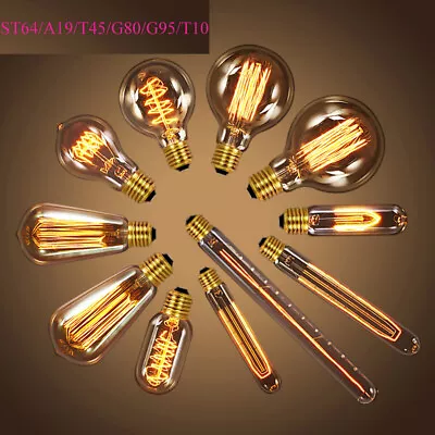 £5.87 • Buy E27 40/60W Vintage Industrial Filament Light Bulbs Squirrel Cage Edison Dimmable