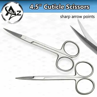 Cuticle Beauty Scissors 4.5  Straight & Curved Manicure Pedicure Nail Art Shears • $9.99