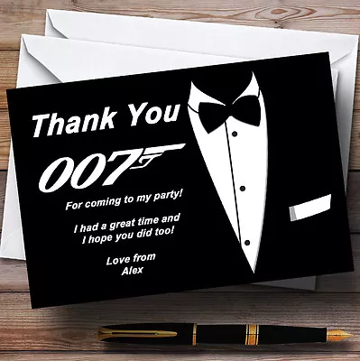 James Bond D Personalised Party Thank You Cards • £9.99