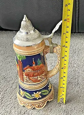 Large Antique DBGM Swiss Musical Beer Stein / Tankard With Lid Ale Mug • £14.98