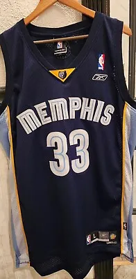 VTG NBA Reebok Memphis Grizzlies Mike Miller Jersey 33 Mens L SEWN Gasol Mayo • $109.99