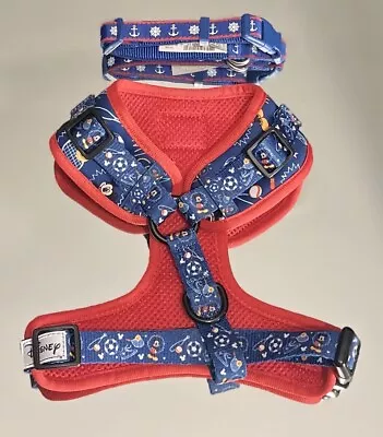 Disney Sassy Woof Dog Adjustable Harness Mickey Mouse Medium & Dog Collar Medium • $24.99