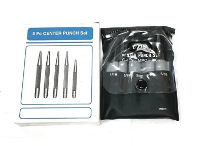 New!! Center Punch Set 5pc Sizes 1/16 5/64/ 3/32 9/64 5/32  Carbon Steel /ips • $9.97