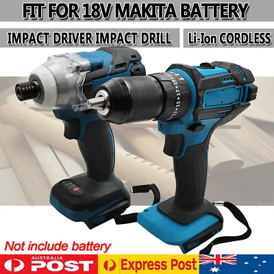 $99.99 • Buy Cordless Drill + Impact Driver Replace Body Combo Kit For Makita 18V Battery