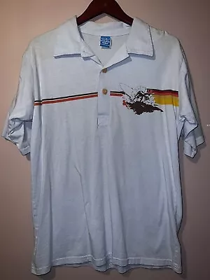 VINTAGE OP OCEAN PACIFIC SURFING POLO SHIRT Medium Made In USA • $99.99