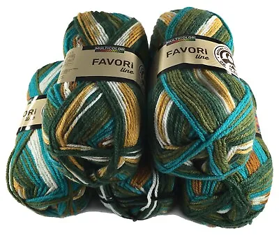 Rainbow Wool Pack 5 X 100g Favori Line Batik Yarn Wool Crochet Aran Acrylic 608 • £16