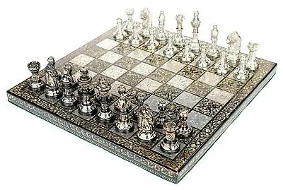 14  Collectible Full Brass Chess Set Hand Carved With 100% Brass Pieces/coins. • $225