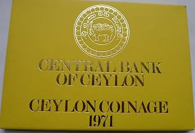 Ceylon Sri Lanka Royal Mint 7 Coin PROOF Set 1971 Cents And Rupee (MD) • £12.99