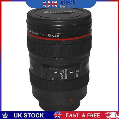 Creative SLR Camera Lens Shaped Mugs Drrinking Cup 420ml Drinkware With Lid • £7.59