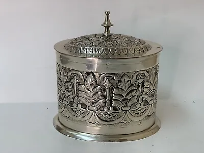 VINTAGE STAMPED Silverplated Trinket Box Small Jewelry Cigarette Candy Container • $28.99