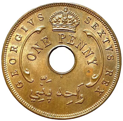 British West Africa 1956 Coin 1 Penny MULE George VI • $653.65