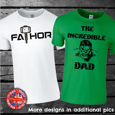 Marvel Inspired Father's Day T-shirt Hulk Iron Dad Batdad FaTHOR Gift Up  • £9.99