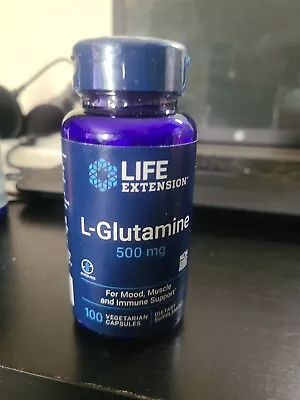 New Life Extension L-Glutamine 500 Mg For Mood Muscle Immune Support 100 VCaps • $9.88