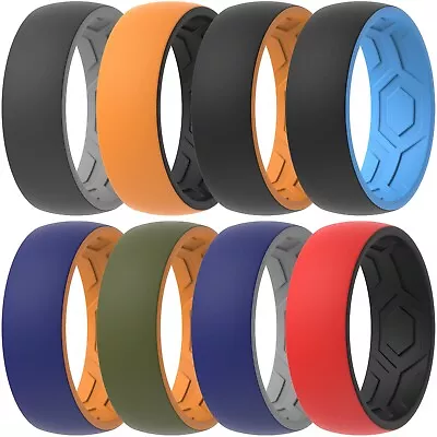 ThunderFit Silicone Ring Men Breathable Air Flow Grooves - 8.5mm Wide (7 Pack) • $19.99