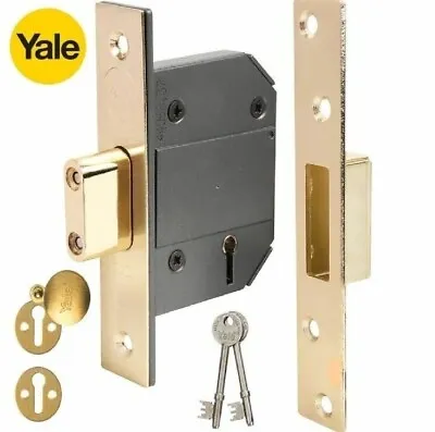 Yale BS 5 Lever Mortice Deadlock 76mm 3'' Polished Brass B-BSDL-3.0-PB • £18.95