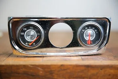 Vintage 3 Gauge Dash Cluster Chrome Car Truck Panel Water Temp Car Accessory • $99.99