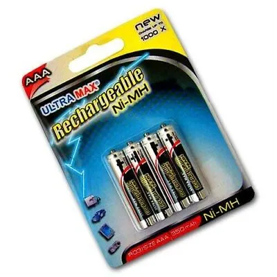 4 Pce Powermax Aaa  Ni-mh Rechargeable Batteries Digital Camera Solar Lights • £3.13