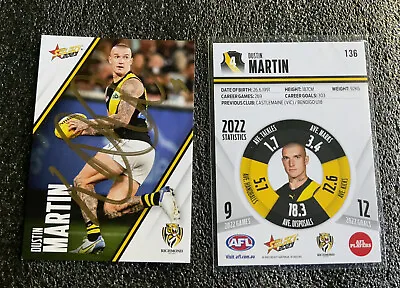 $55 • Buy Afl  2023 Dustin Martin Richmond Tigers Signed  Select Trading Card