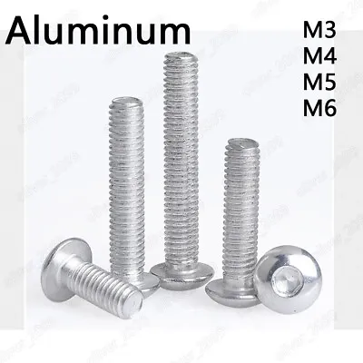 M3 M4 M5 M6 Aluminum Alloy 6061 Allen Bolt Hex Socket Button Head Screws ISO7380 • $77.31