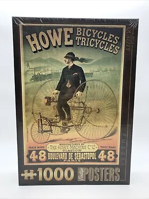 Jigsaw Puzzle 1000 Pieces Howe Bicycles Tricycles Vintage Poster Victorian Paris • $73.41