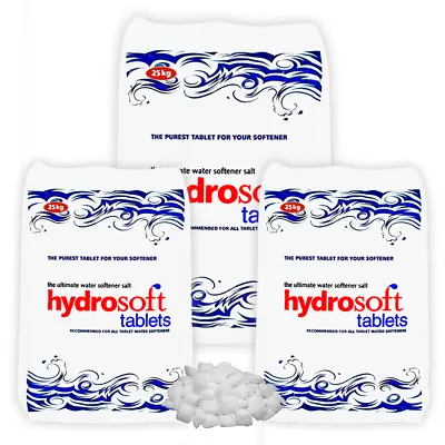 £69.50 • Buy 3 Pack Hydrosoft Tablets 25KG Salt Recommended For All Water Softeners Purifier