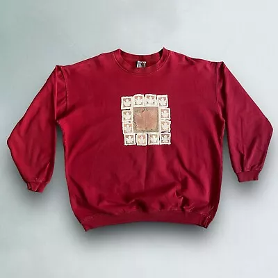 Vintage Maze Maple Leaf Sweatshirt 90s Red Mens XL (*2XL) 1995 Crewneck Canada • $23.77