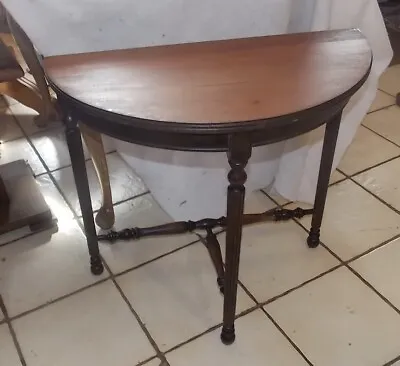 Mahogany Demilune Entry Table / Side Table  (T920) • $249