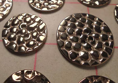 10 Metal Buttons LG Bronze Color Bubble Pebble Look Reversible 1-1/8  4 Hole • $5.50