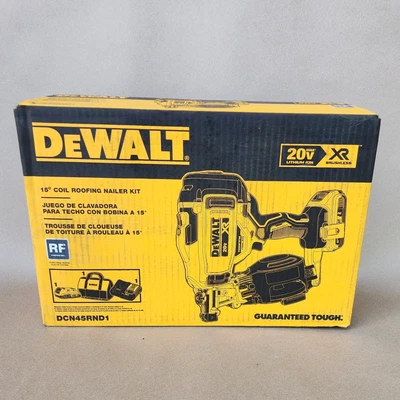 $350 • Buy Dewalt - DCN45RND1 | 20V MAX Lithium-Ion 15-Degree Cordless Roofing Nailer Kit