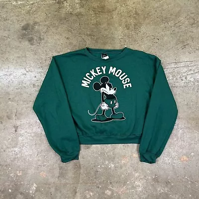 £17.99 • Buy Vintage Disney Mickey Mouse Sweatshirt Pullover Long Sleeve Green Womens Medium