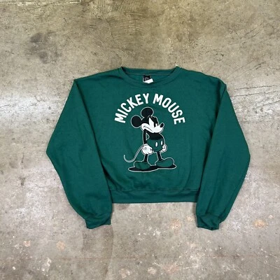 £17.99 • Buy Vintage Disney Mickey Mouse Sweatshirt Pullover Long Sleeve Green Womens Medium