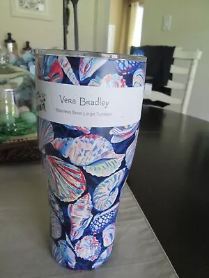 Vera Bradley Large Stainless Steel  Insulated Tumbler  32oz MORNING SHELLS /NWT • $27.99